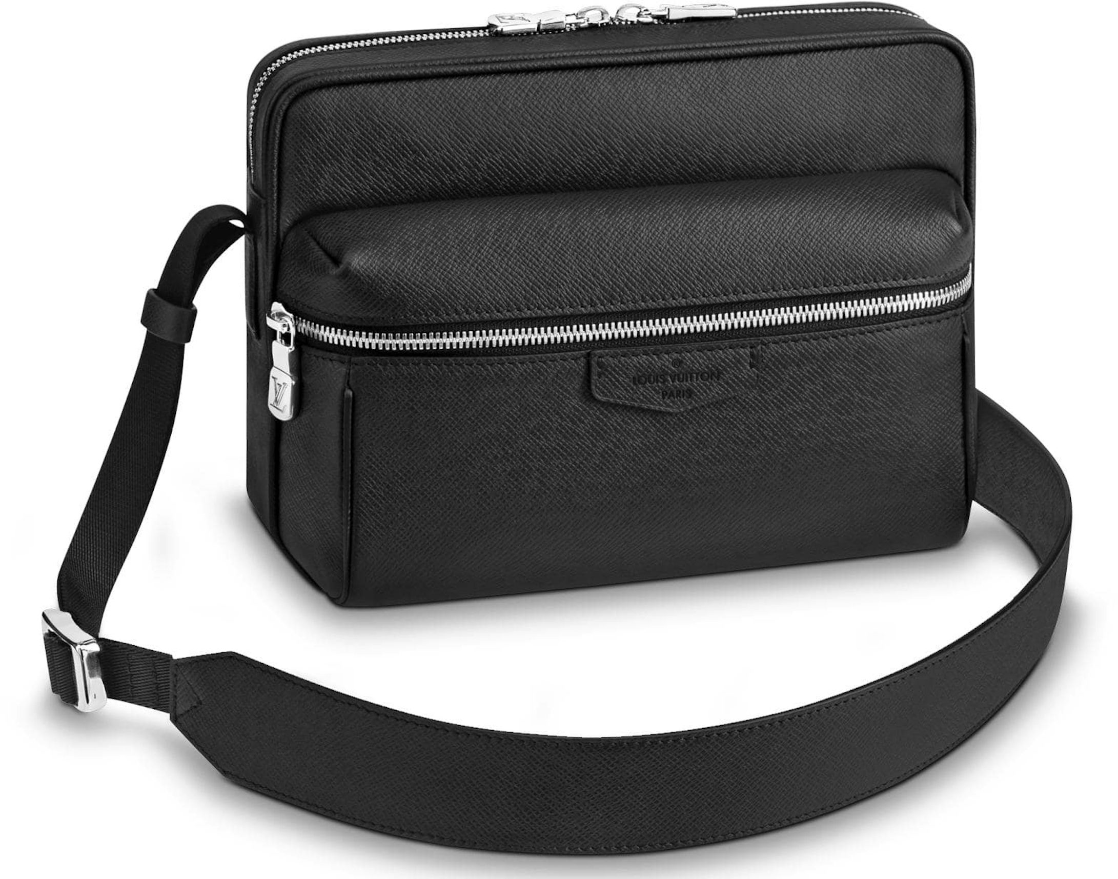 Louis Vuitton Sac Danube Taiga Messenger Crossbody Bag Black