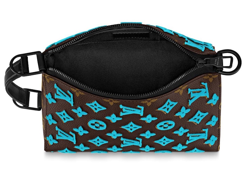 Louis Vuitton Triangle Messenger Monogram Tuffetage Turquoise in