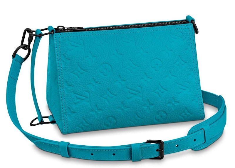 Louis Vuitton Triangle Messenger Monogram Taurillon Turquoise in Taurillon Leather with Matte Black tone US