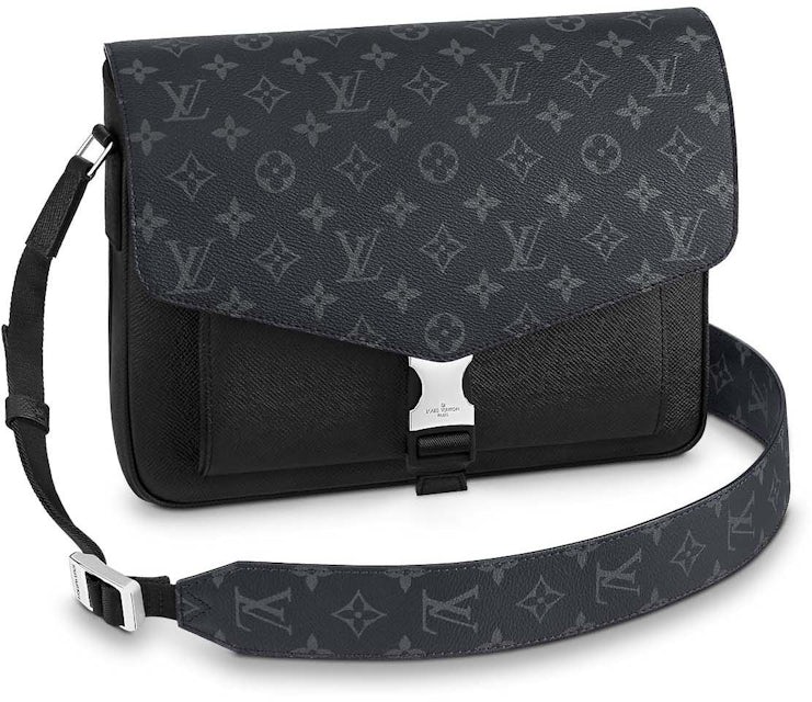 Louis Vuitton Outdoor Messenger Monogram Eclipse Taiga Black in Taiga  Leather/Coated Canvas with Silver-tone - GB