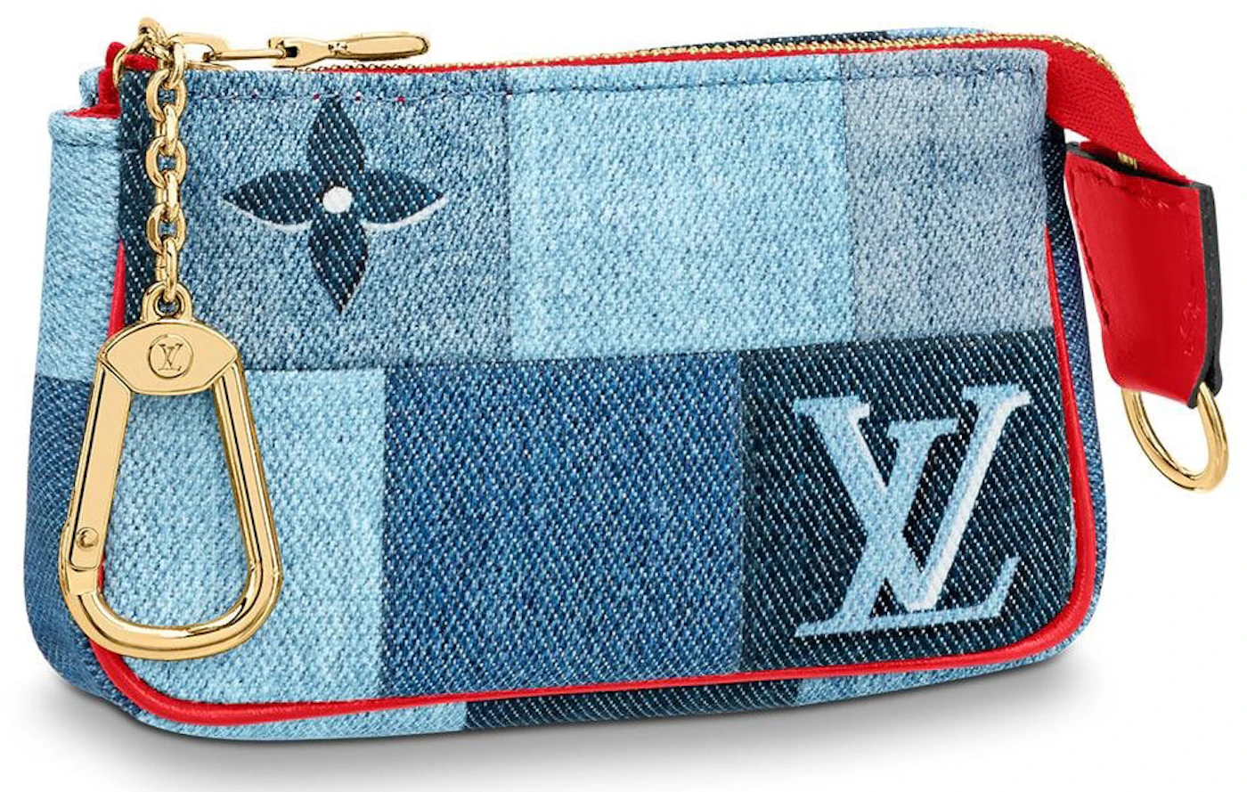 Louis Vuitton Micro Pochette Accessoires Denim Monogram Check Blue