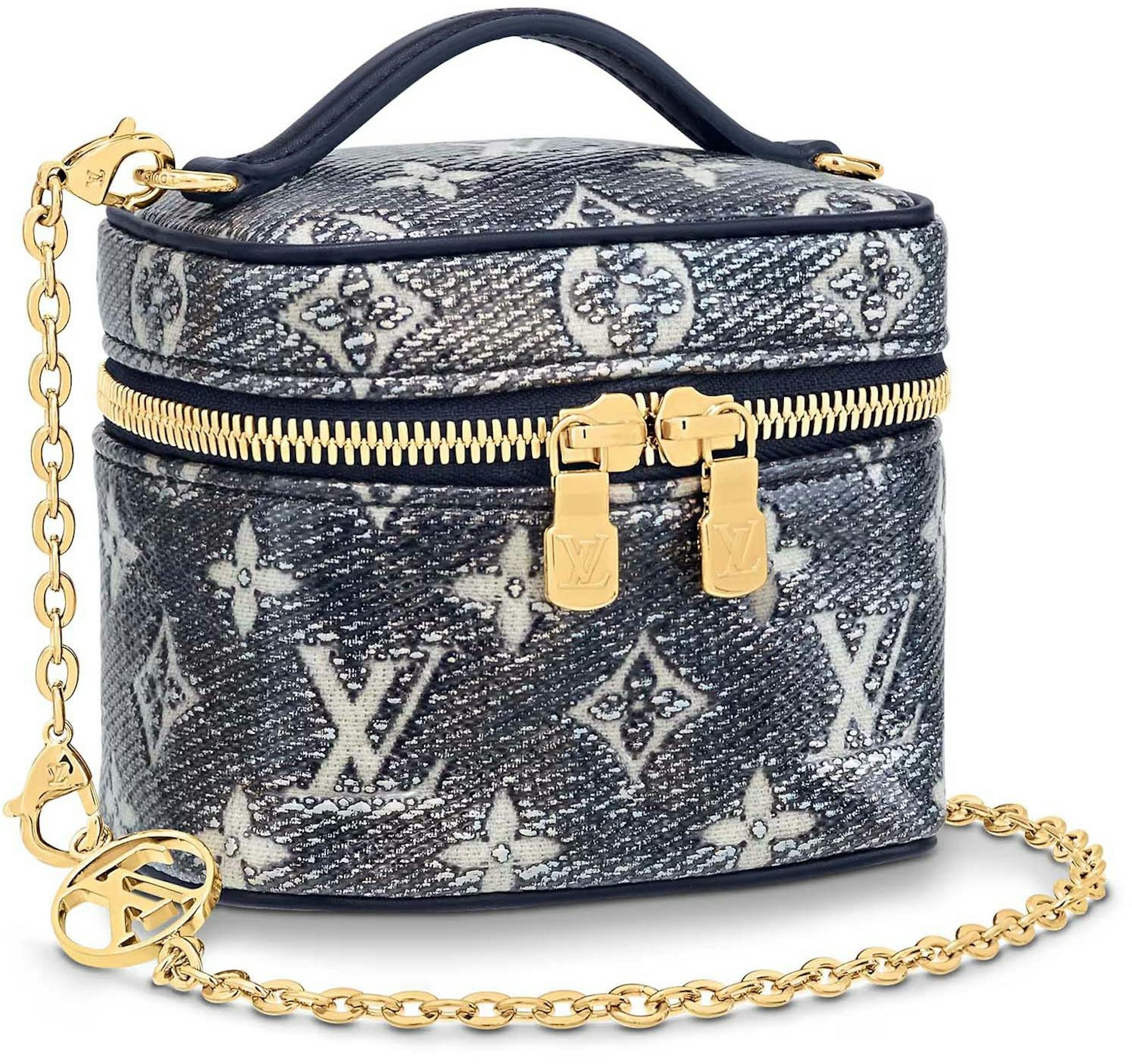 Louis Vuitton Micro Vanity Blue in Monoglam Coated Canvas with