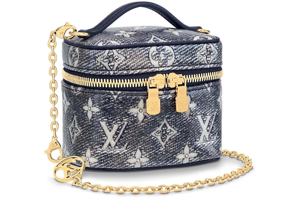 Louis Vuitton Micro Vanity Blue in Monoglam Coated Canvas with Gold-tone -  US