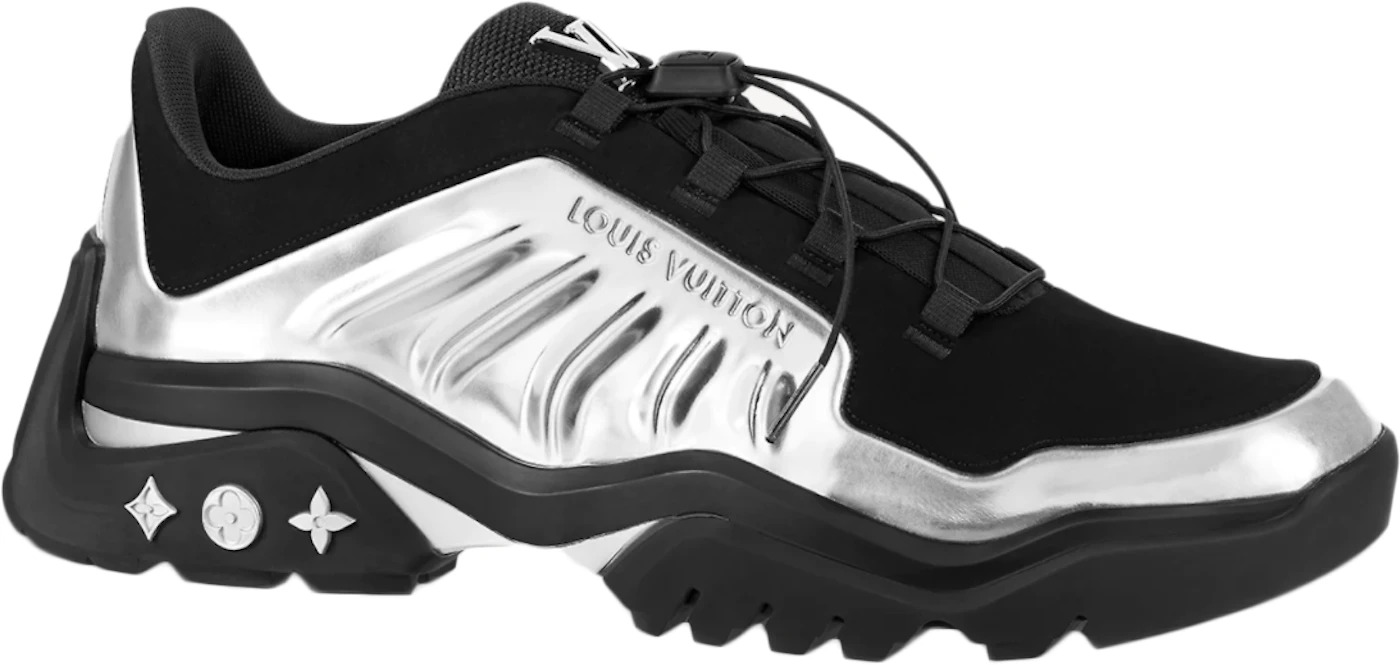 Louis Vuitton Black & Metallic Silver 'Millenium' Sneakers