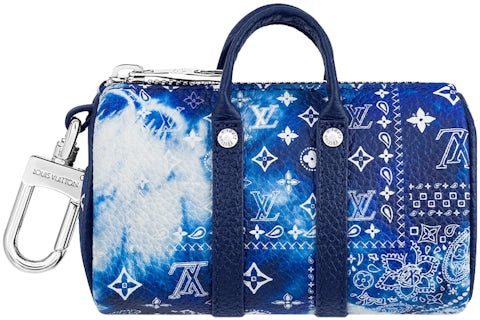 Louis Vuitton Mini Keepall Monogram Bandana Bleached Blue in