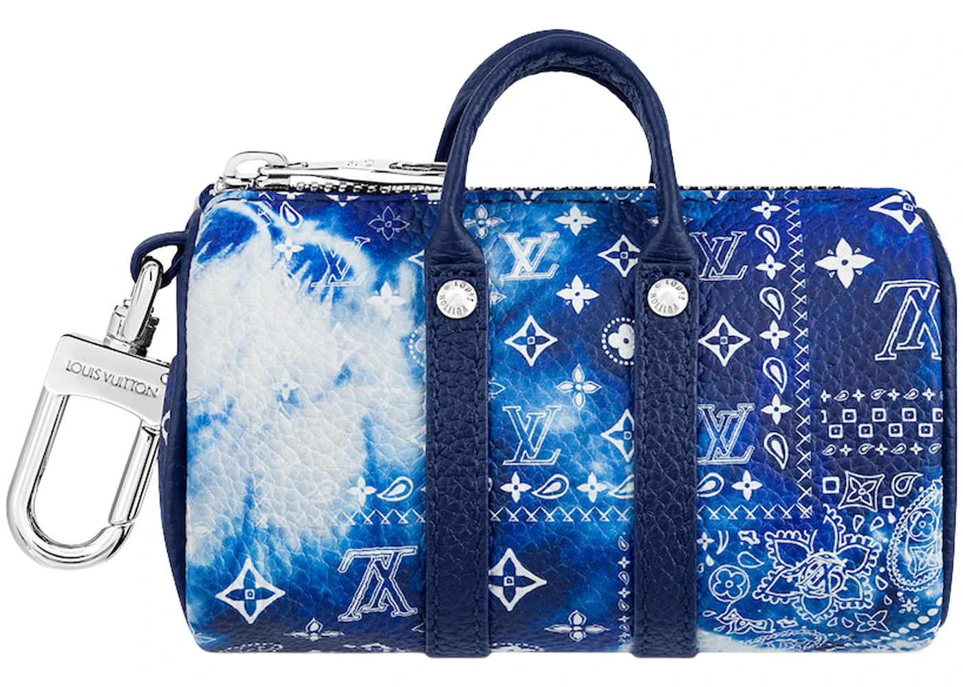Louis Vuitton Mini Keepall Monogram Bandana Bleached Blue in Leather with  Silver-tone - US