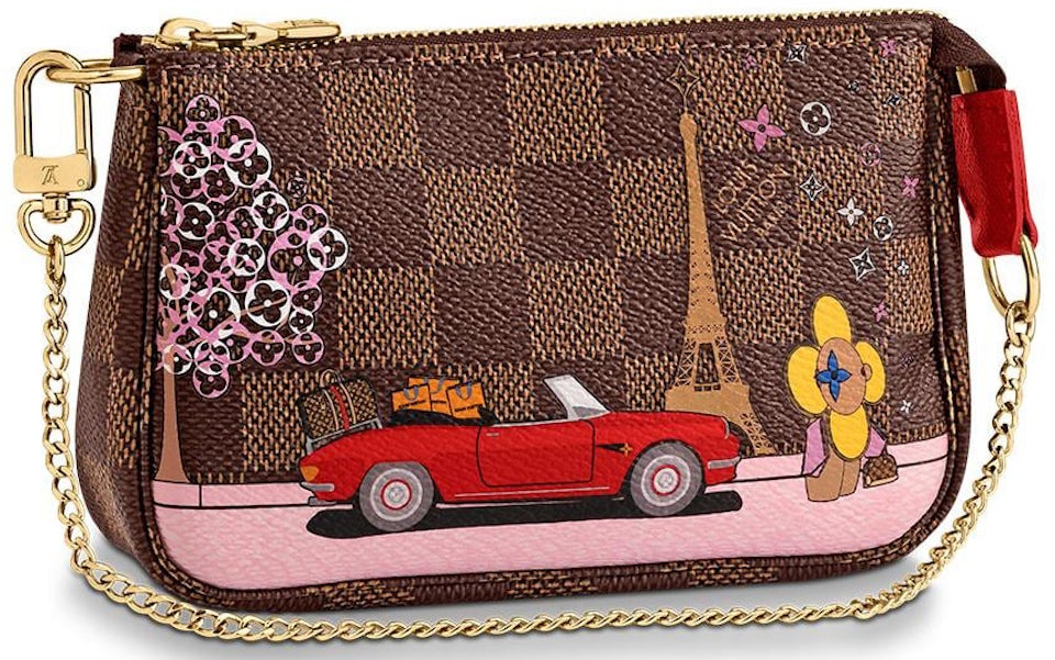 Louis Vuitton Mini Pochette Accessoires Damier Ebene Vivienne Paris Red  Lining in Coated Canvas/Leather with Gold-tone - US