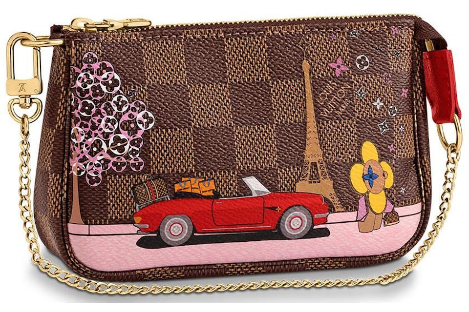 Louis Vuitton Mini Pochette Accessoires Damier Ebene Vivienne Paris Red  Lining in Coated Canvas/Leather with Gold-tone - US