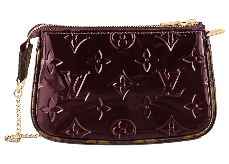 Louis Vuitton Mini Pochette Accessoires Monogram Vernis Amarante Red