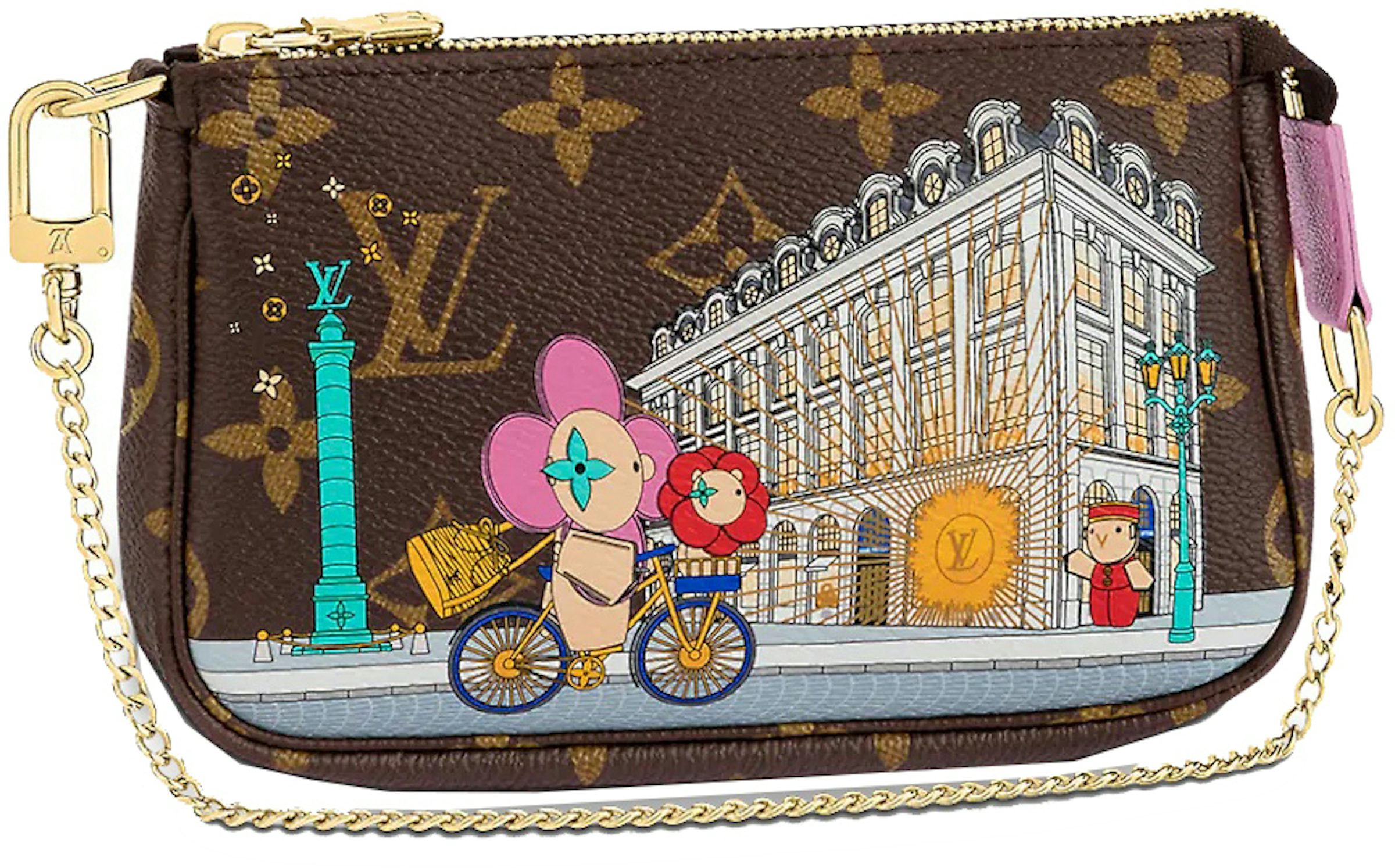 Louis Vuitton Pochette Accessories Monogram Vivienne Holiday Mini Rouge Red  in Coated Canvas with Gold-tone - US