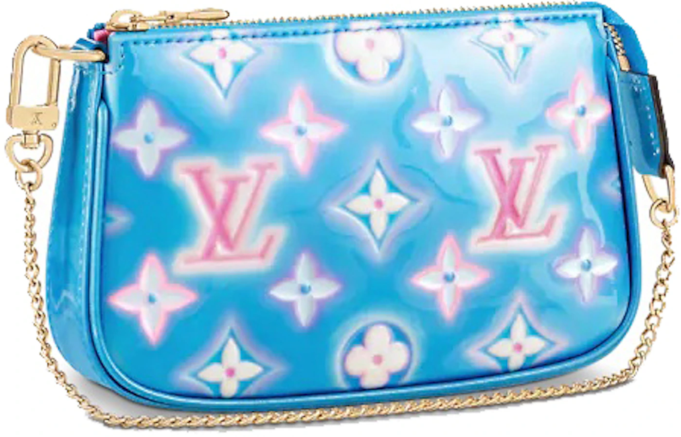 Louis Vuitton Mini Pochette Accessories Baby Blue Neon in Leather with  Gold-tone - US