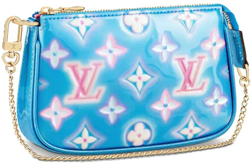 Louis Vuitton Mini Pochette Accessories Baby Blue Neon in Leather with  Gold-tone - US