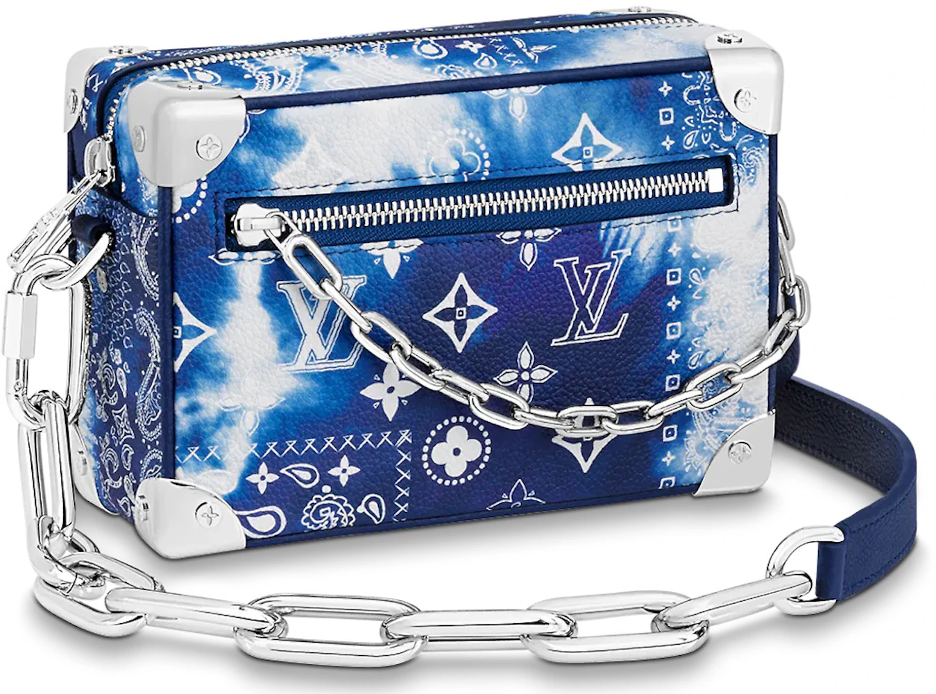 Louis Vuitton Mini Soft Trunk Bandana Monogram Blue in Cowhide Leather with  Silver-tone - US