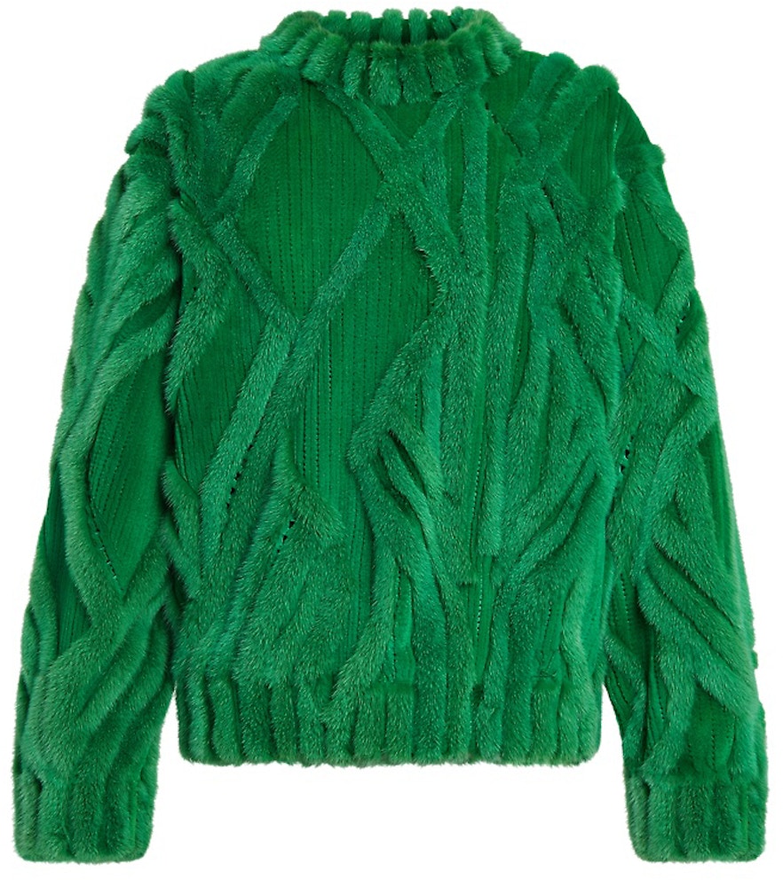 baseball Vågn op Opførsel Louis Vuitton Mink Fur Sweater Green - FW21