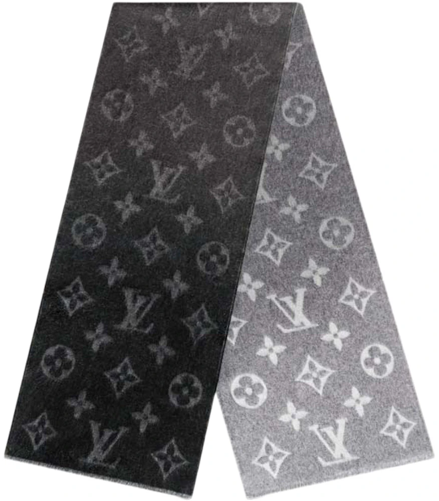 black and white lv scarf