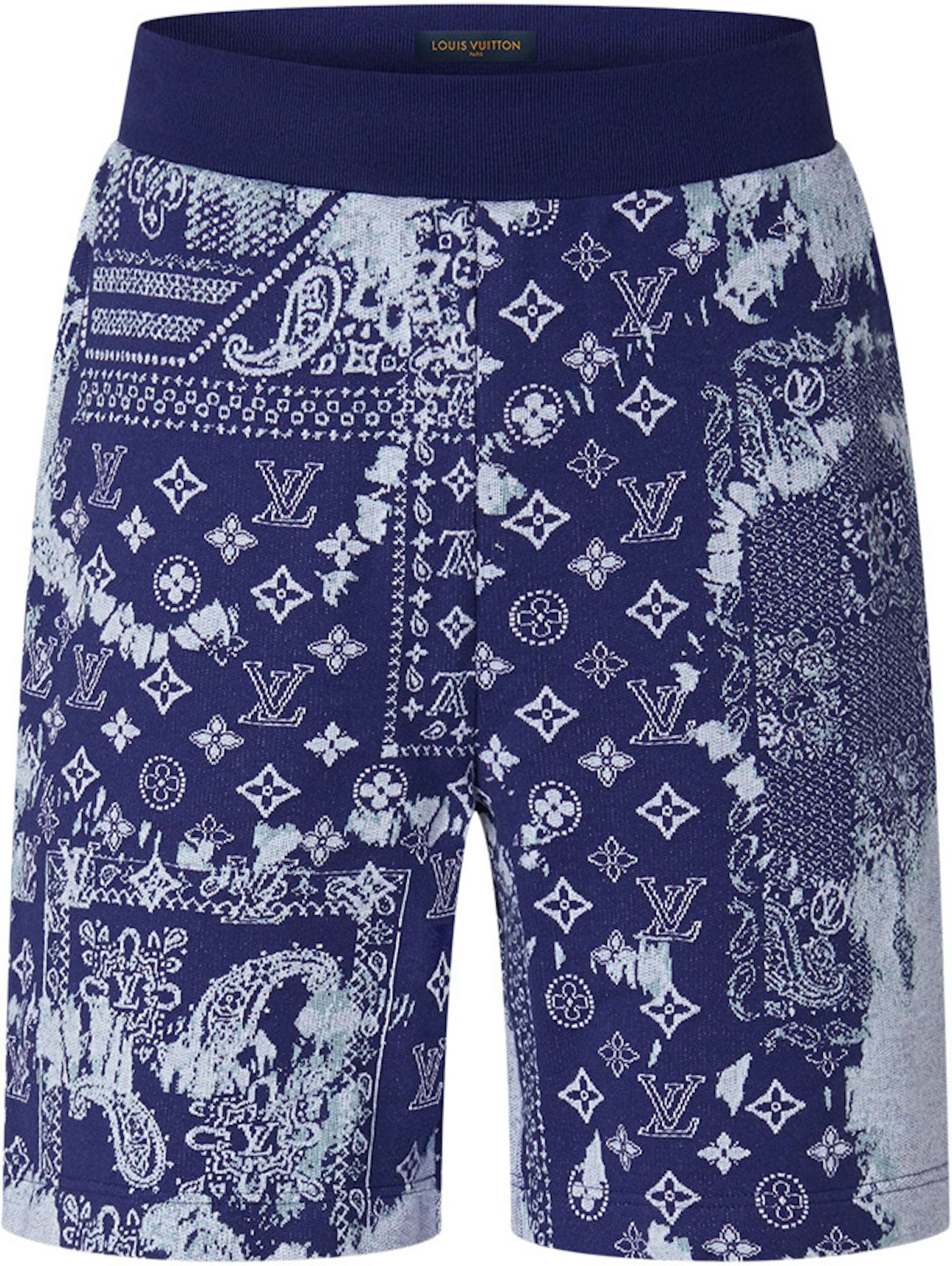 Louis+Vuitton+Board+Shorts+Camouflage+Monogram+Blue+Small+Virgil+