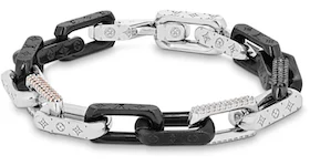 Louis Vuitton Monogram Chain Bracelet Silver/Black/Ruthenium