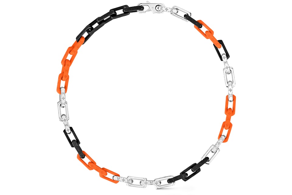 Louis Vuitton Monogram Chain Necklace Silver/Orange in Silver  Metal/Plexiglass with Silver-tone - US