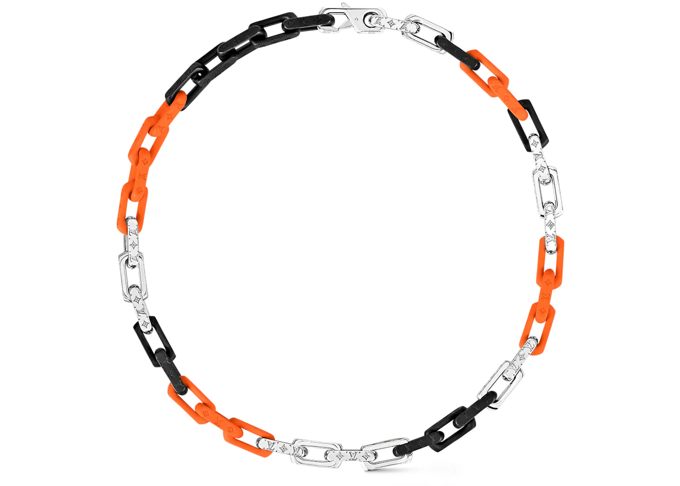 As well linen Scholarship Louis Vuitton Monogram Chain Necklace Silver/Orange in Silver  Metal/Plexiglass with Silver-tone - US