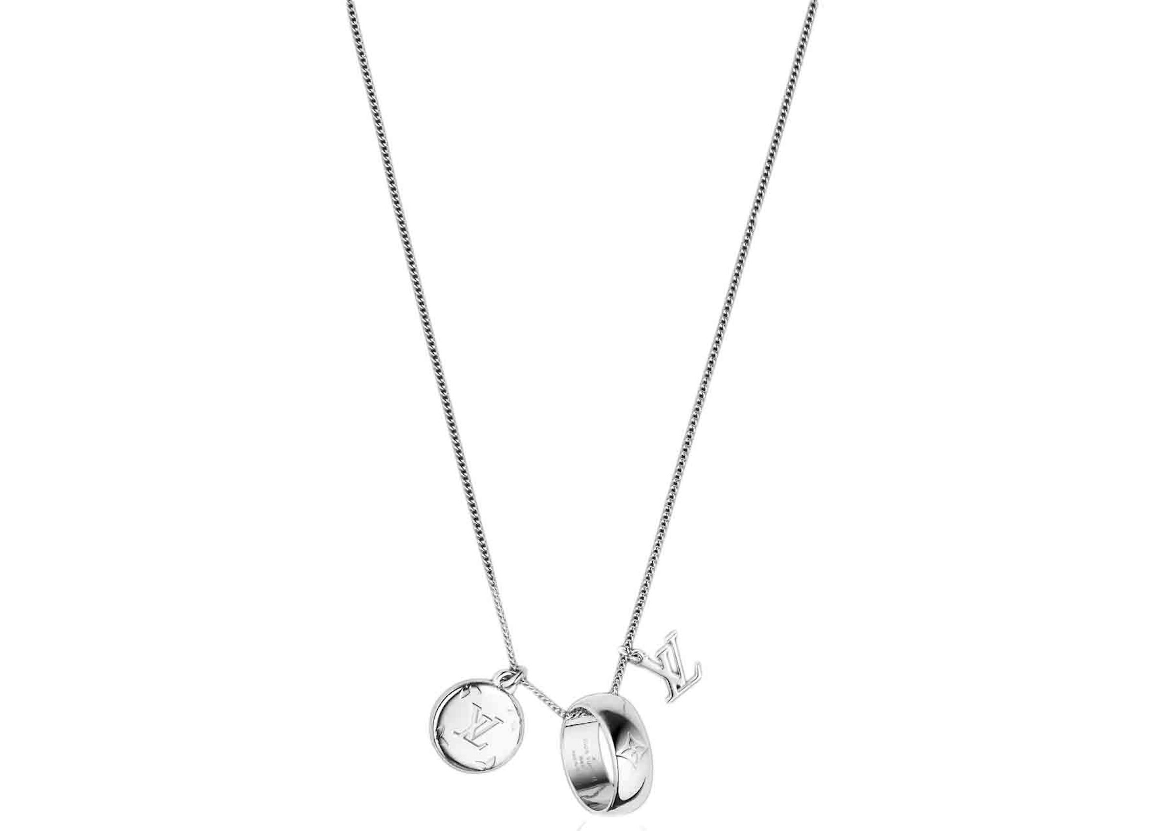 Louis Vuitton Monogram Charms Necklace Silver in Zamac/Palladium Finish  with Palladium-tone - US