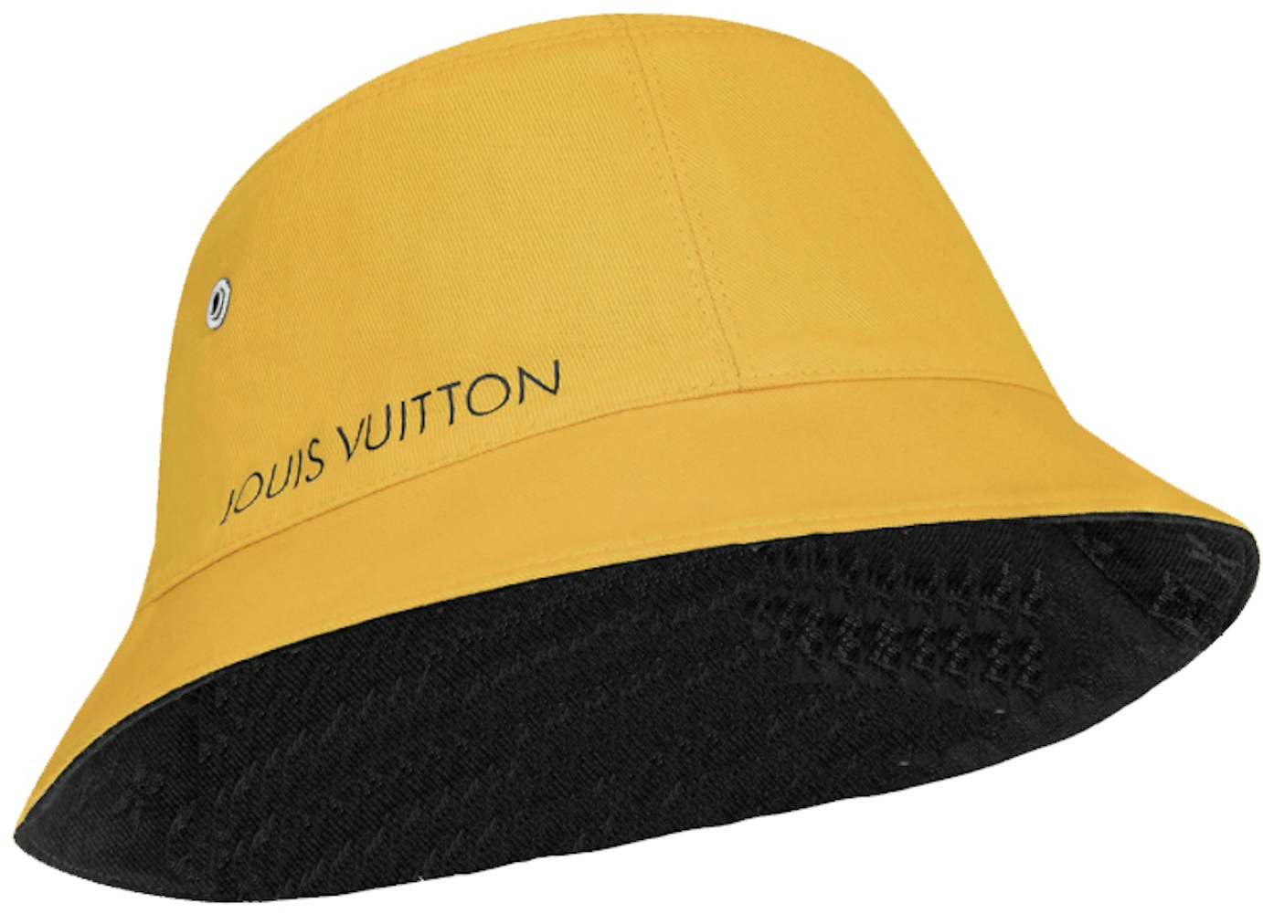 Louis Vuitton Monogram Denim Bob Bucket Hat Black/Yellow in Cotton