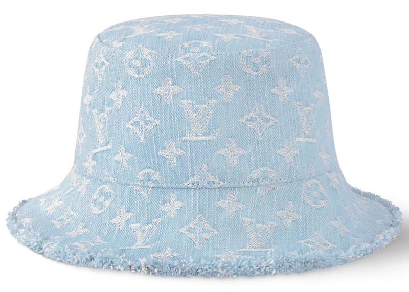 Louis Vuitton Monogram Denim Bucket Hat Denim Blue in Cotton - GB