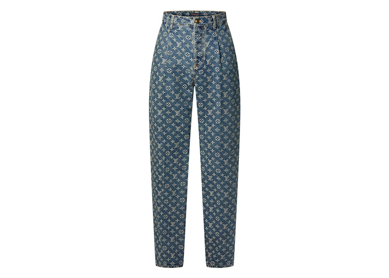 Pre-owned Louis Vuitton Men's  Monogram Denim Tailored Pants In Indigo