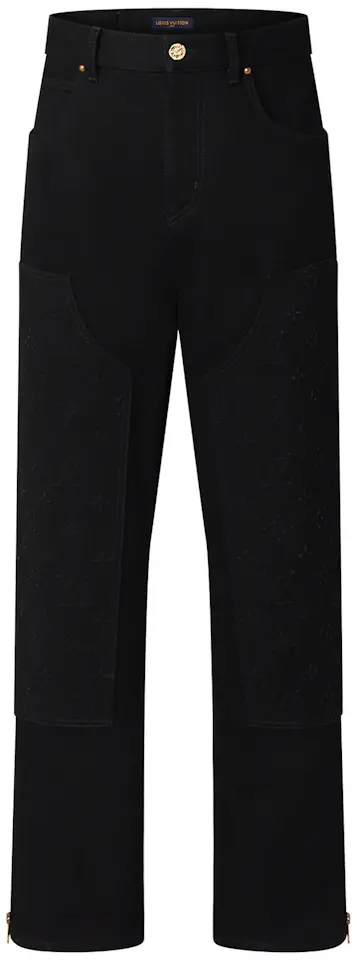 Louis Vuitton Monogram Detail Carpenter Denim Pants Black Men's - FW22 - US