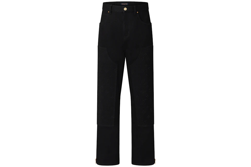 Louis Vuitton Monogram Detail Carpenter Denim Pants Black FW22 louis-vuitton-monogram-detail-carpenter-denim-pants-black-fw22