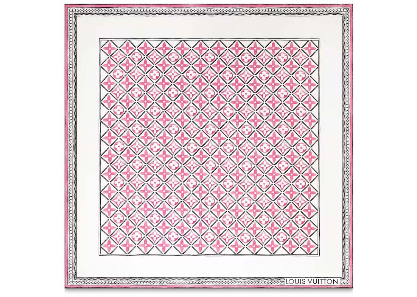 Louis Vuitton Monogram Flower Tile Square 90 Light Pink