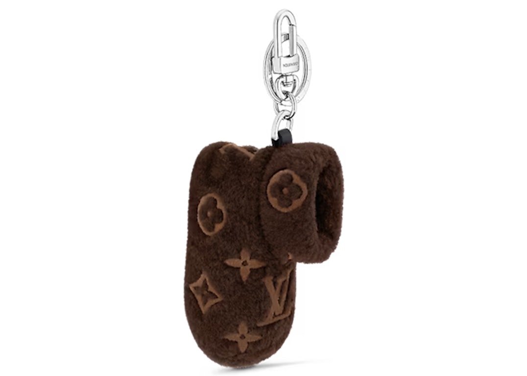 Pre-owned Louis Vuitton Monogram Footprint Bag Charm & Key Holder Brown