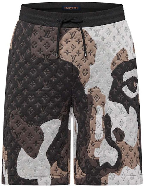 Louis Vuitton Monogram Jacquard Cotton Jersey Shorts Dark Grey Men's - FW23  - US