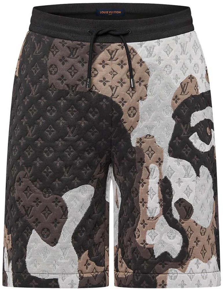 Louis Vuitton Monogram Jacquard Cotton Jersey Shorts Dark Grey Men's - FW23  - GB