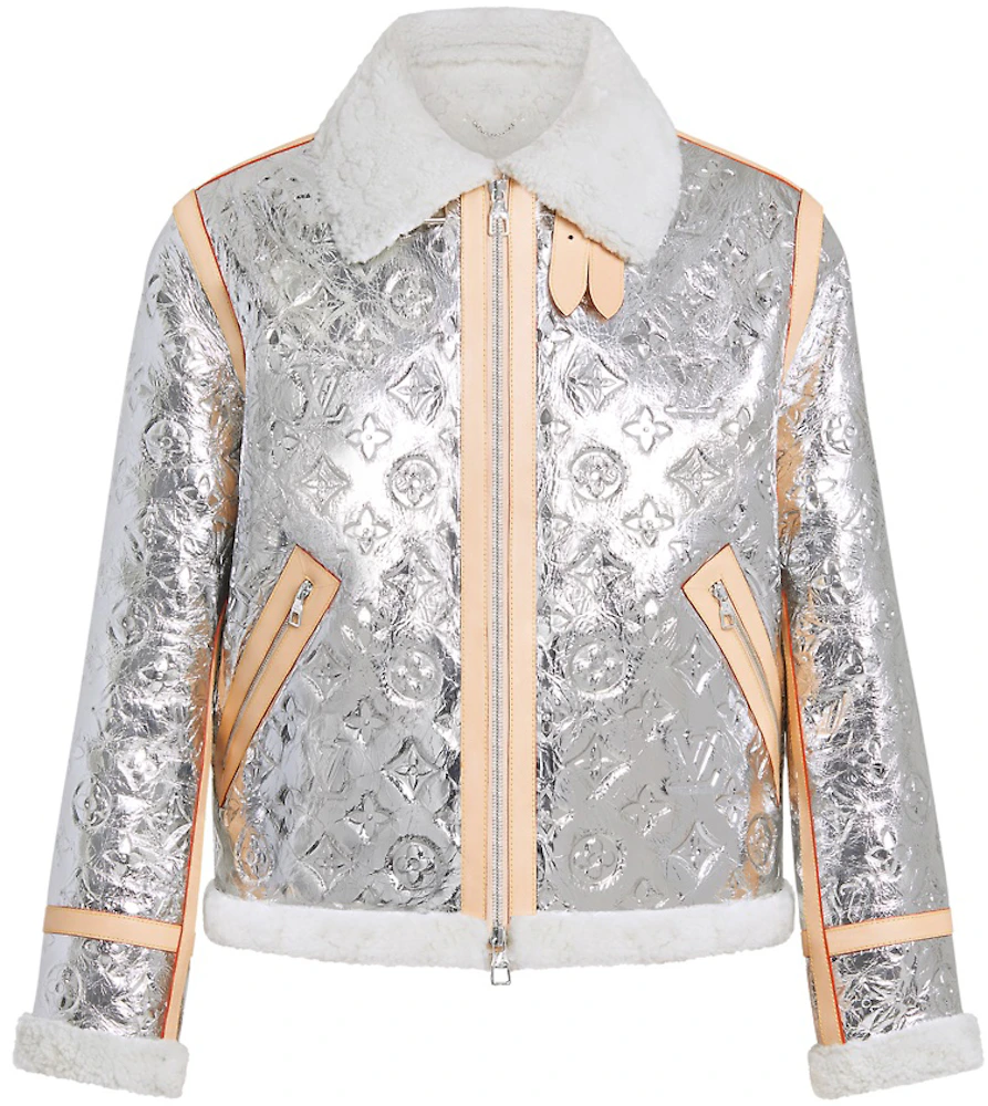 Discover Louis Vuitton Shearling Embossed Monogram Jacket: This luxurious  shearling jacket has a lustrous exterior f…