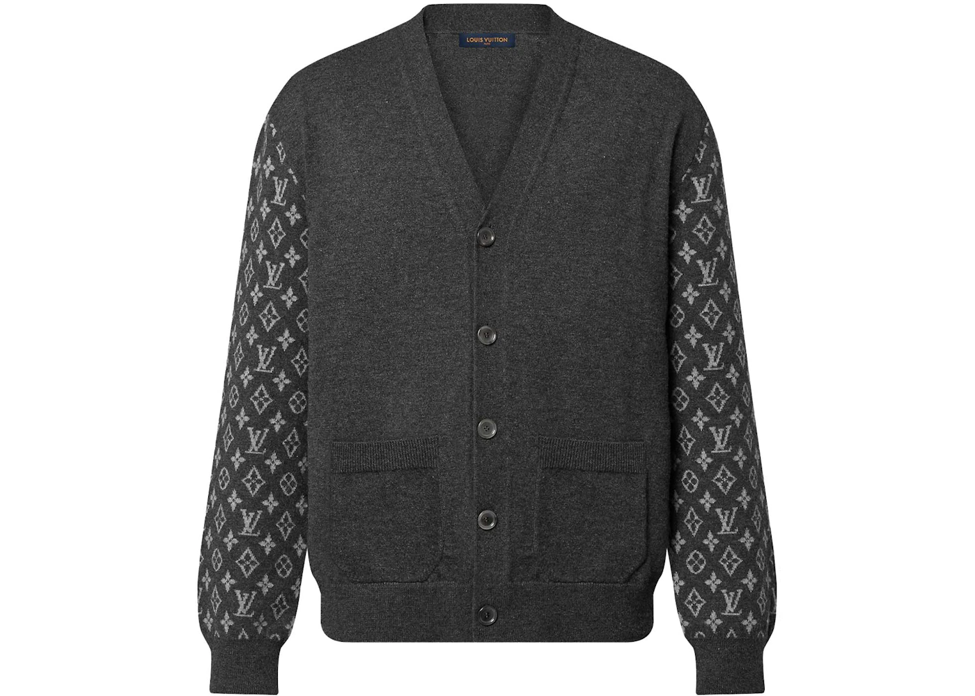 Louis Vuitton Monogram Mix Cashmere Cardigan Anthracite Men's