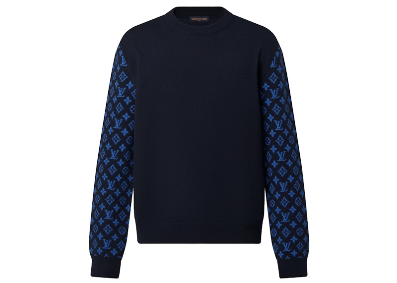 Pre-owned Louis Vuitton Men's Monogram Mix Cashmere Crewneck Sweatshirt In Total Eclipse