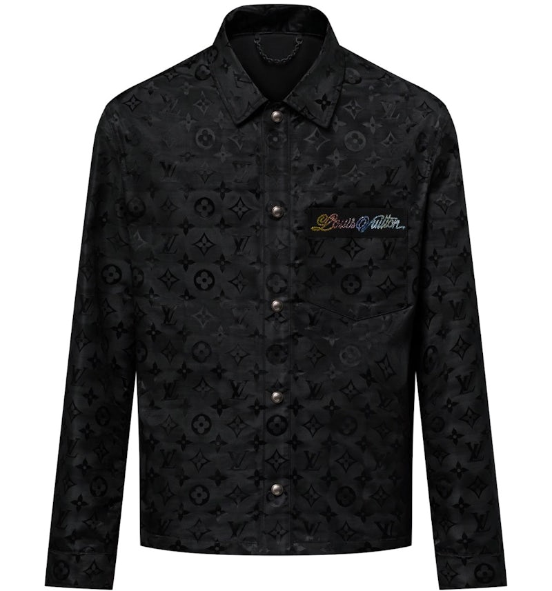 Louis Vuitton Monogram Moire Jacquard Silk Overshirt Black Men's - SS25 - US Louis Vuitton Monogram Moire Jacquard Silk Overshirt Black Men's - SS25 - US