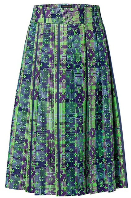 Louis Vuitton Monogram Neon Check Pleated Skirt Multicolor - FW21 Men's ...