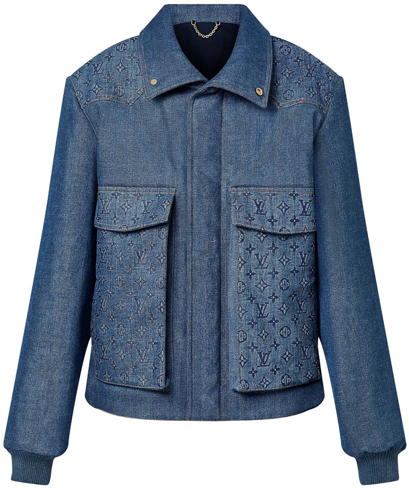 Louis Vuitton LOUISVUITTON Size: 46 23SS RM2319 TC6 HOA02W Monogram  Tailored Denim Jacket