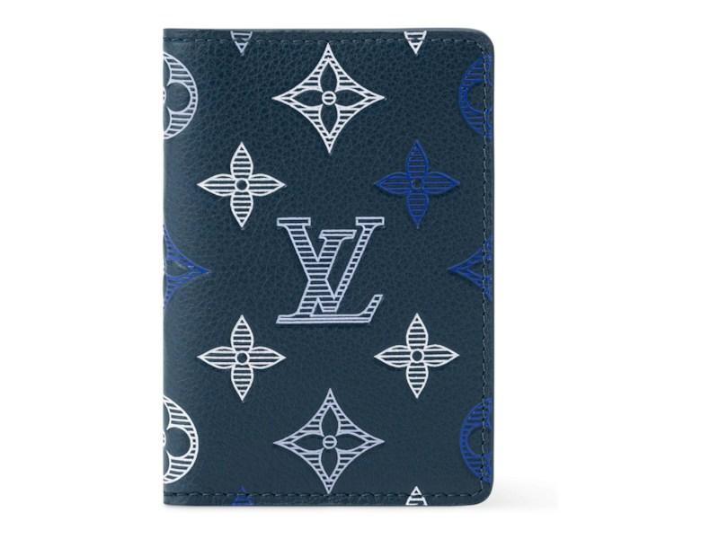 Louis Vuitton Monogram Shadow Pocket Organizer Navy Blue