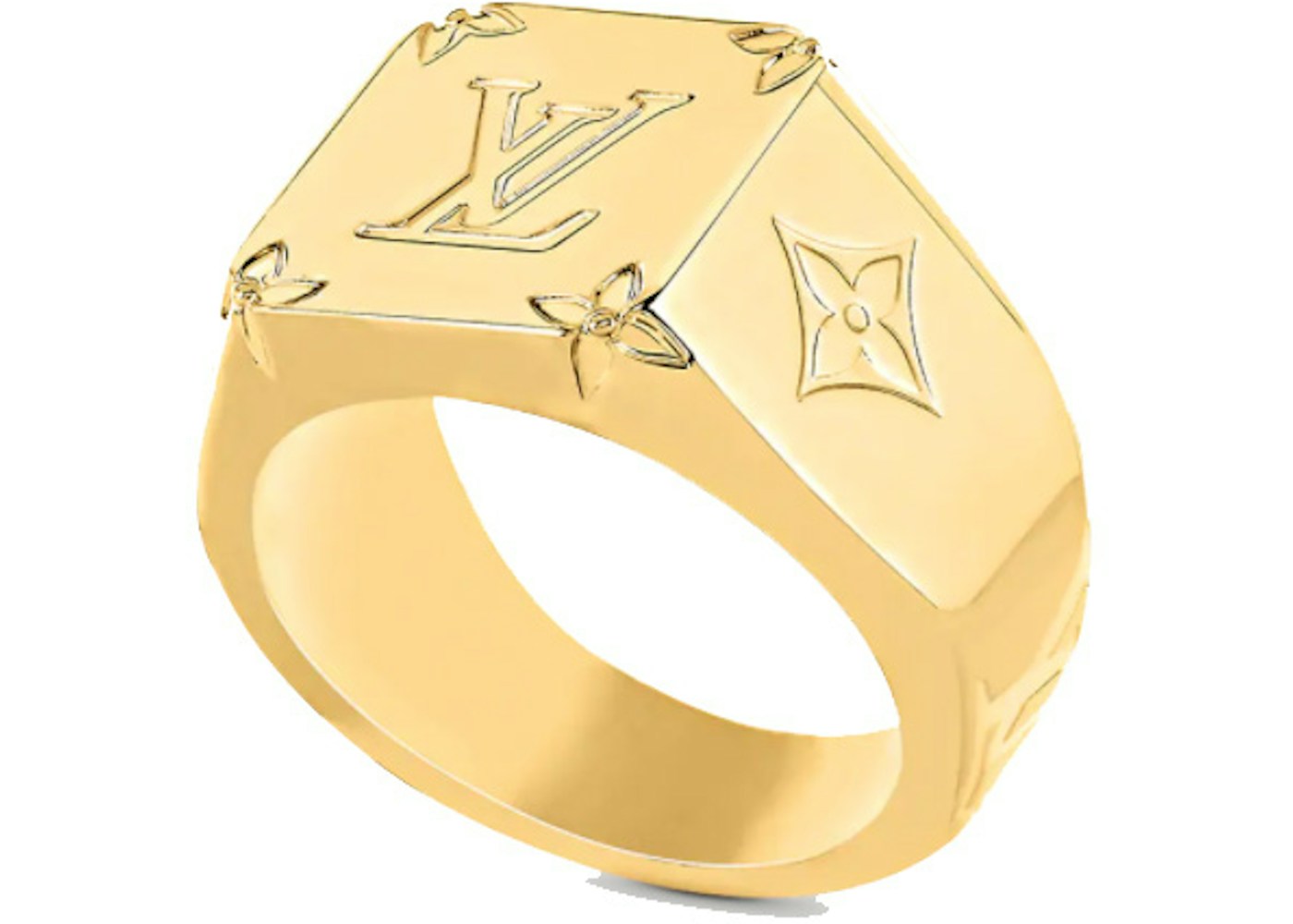Louis Vuitton Monogram Signet Ring Gold in Gold Metal with Gold-tone