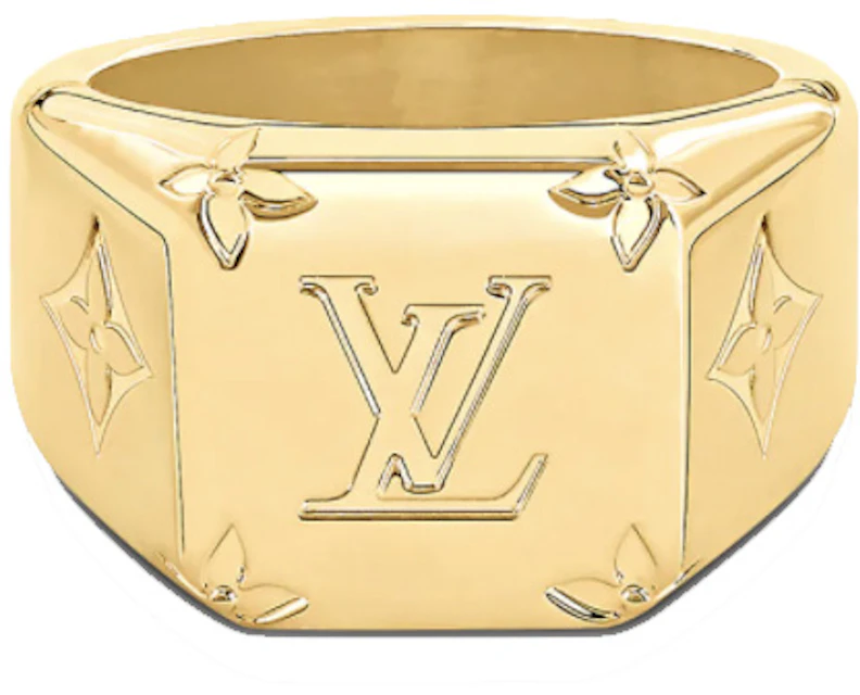 supermarkt langzaam Vertrappen Louis Vuitton Monogram Signet Ring Gold in Gold Metal with Gold-tone - US
