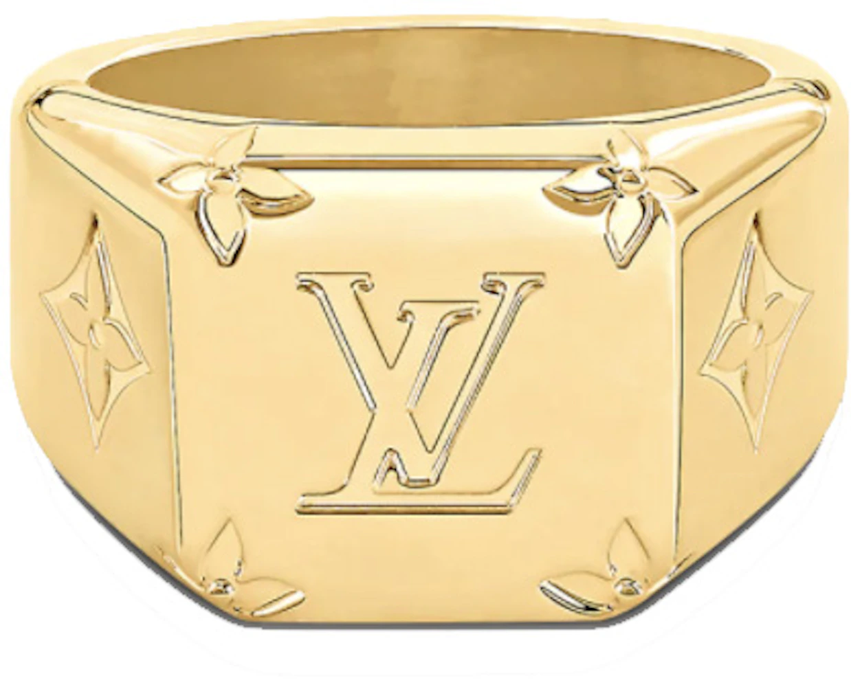Louis Vuitton Signet LV Logo Ring - Size 10