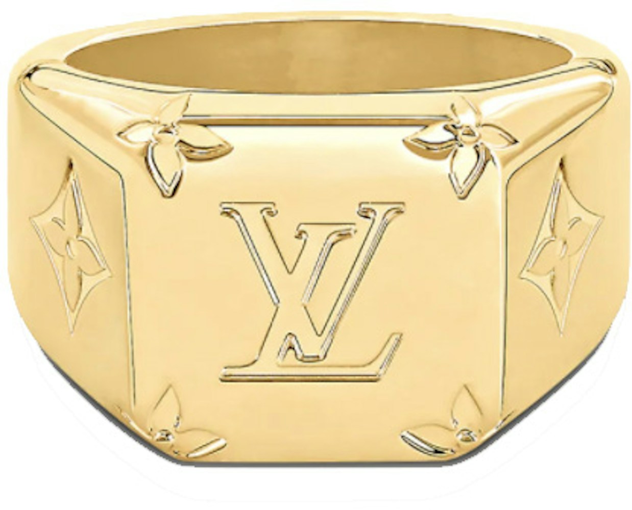 knap stak middag Louis Vuitton Monogram Signet Ring Gold in Gold Metal with Gold-tone