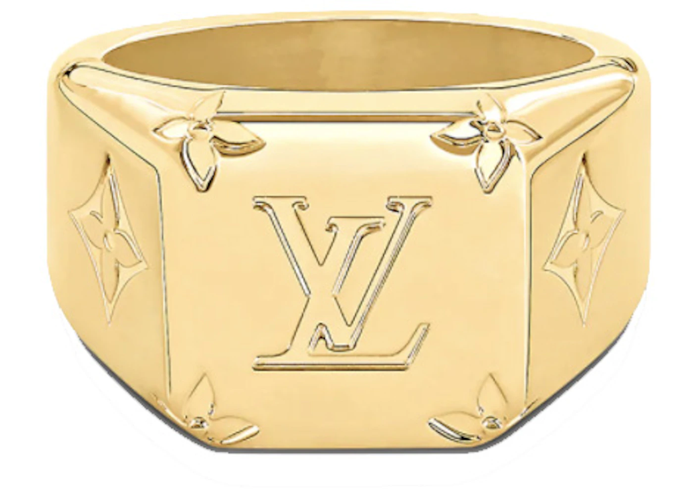 Louis Vuitton Monogram Signet Ring Gold in Gold Metal with Gold-tone - GB