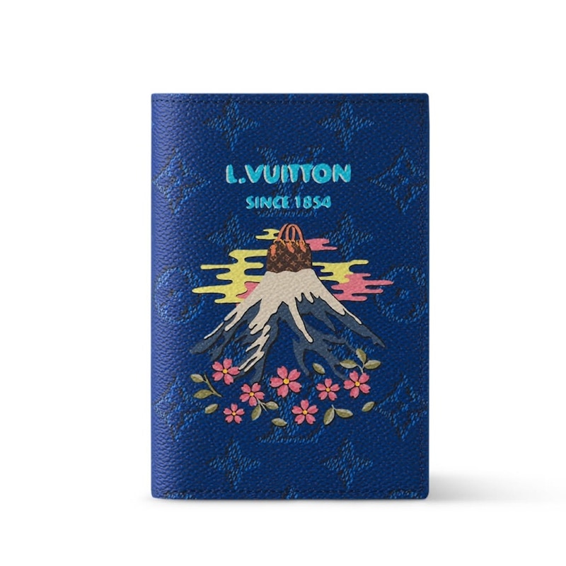 送料込み♪【LOUIS VUITTON】Monogram Souvenir Passport Cover Louis Vuitton Monogram Souvenir Passport Cover Blue in
