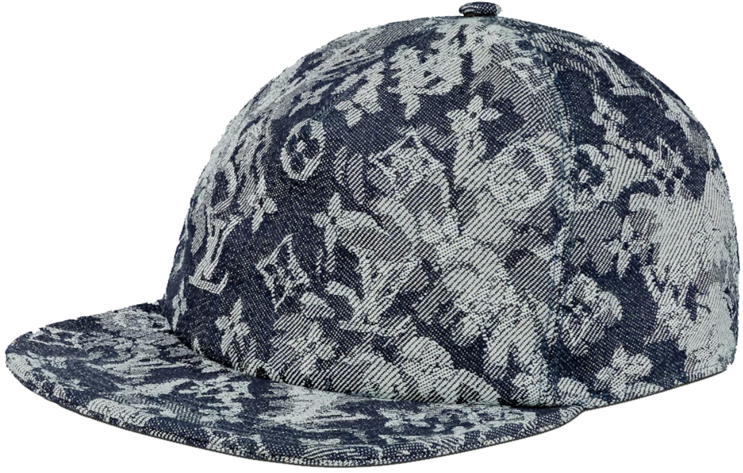 Louis Vuitton Monogram Damier Geant Wave Monogram Sun Hat, Blue, 58