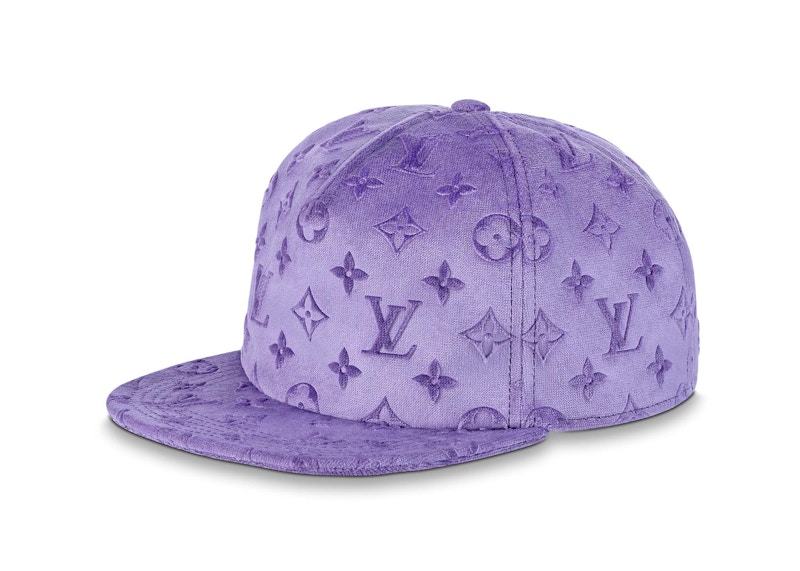 Louis Vuitton Monogram Velvet Cap Purple in Polyester with Gold ...