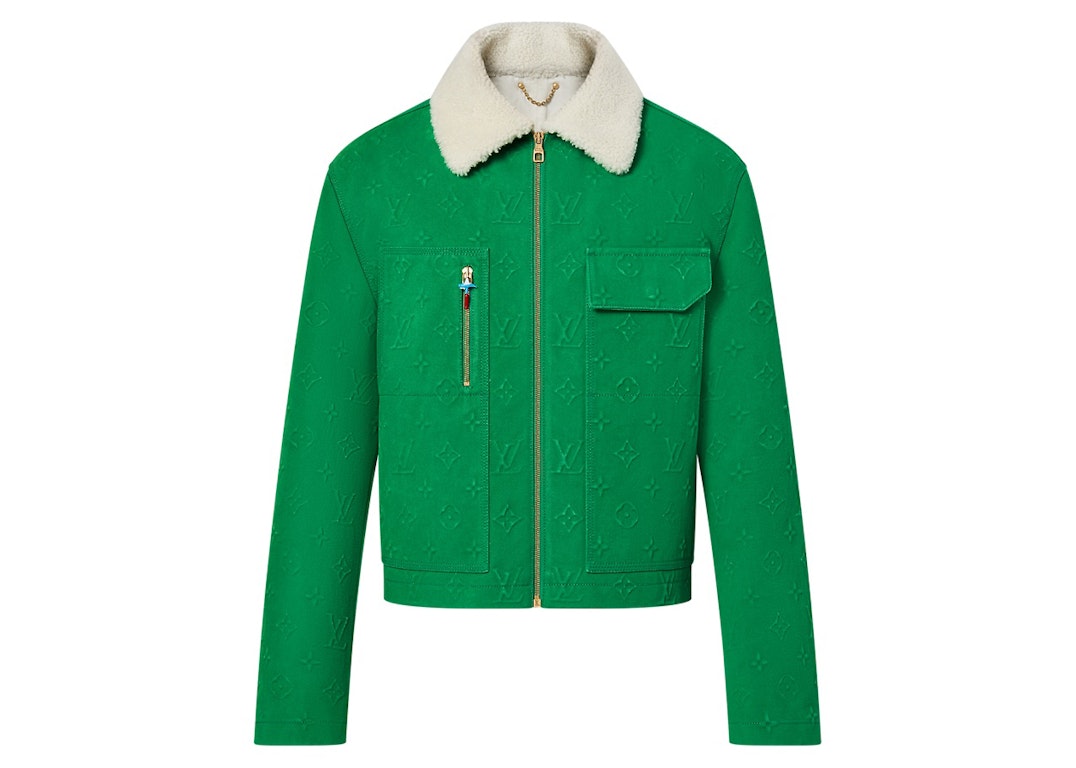 Pre-owned Louis Vuitton Monogram Workwear Denim Jacket Green