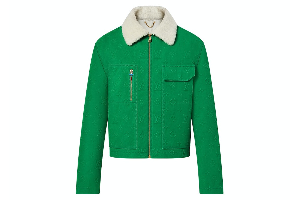 Pre-owned Louis Vuitton Monogram Workwear Denim Jacket Green
